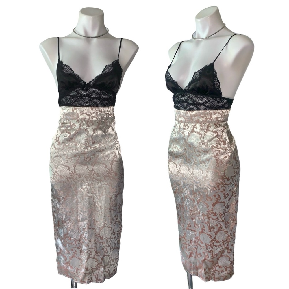 v i n t a g e :: Glam 2pcs Brocade Bombshell Pencil Skirt Peplum Blazer - Picture 4 of 16